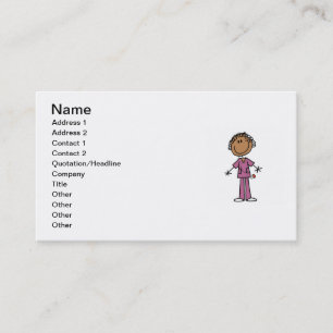 Tarjeta De Visita Figura femenina afroamericana enfermera del