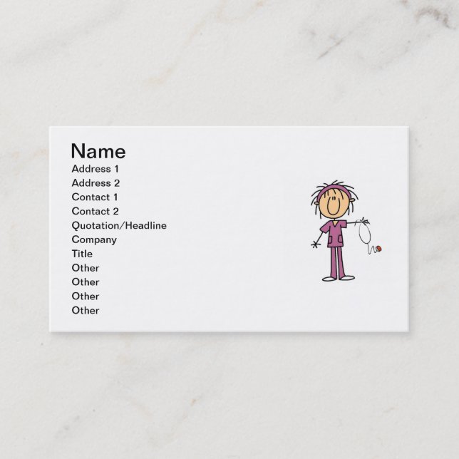 Tarjeta De Visita Figura femenina blanca camisetas y regalos del (Anverso)
