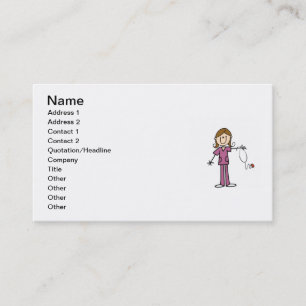 Tarjeta De Visita Figura femenina enfermera del palillo del pelo de