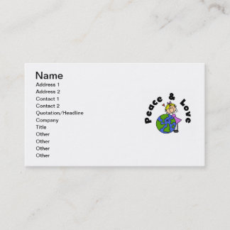 Tarjeta De Visita Figura paz del palillo del chica y camisetas y