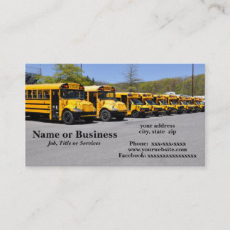Tarjeta De Visita fila de buses escolares amarillos