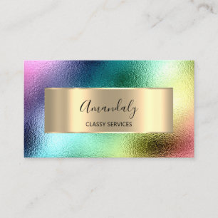 Tarjeta De Visita Filial de Makeup Marketing Holografía Arcoiris