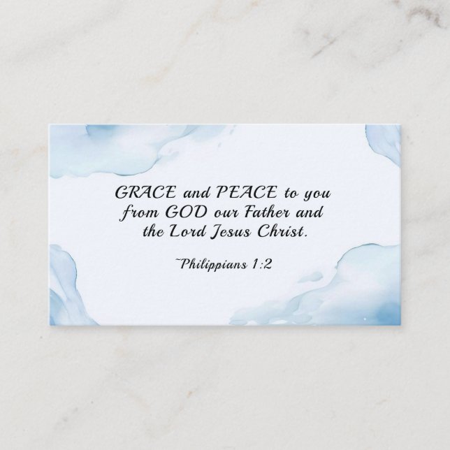 Tarjeta De Visita Filipinas 1:2-3 Gracia y paz para ti, Biblia (Anverso)