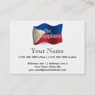 Tarjeta De Visita Filipinas que agitan la bandera