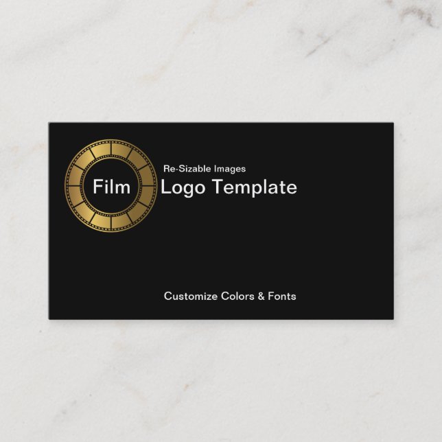 Tarjeta De Visita Film Business Card Design Metallic Gold Film Strip (Anverso)