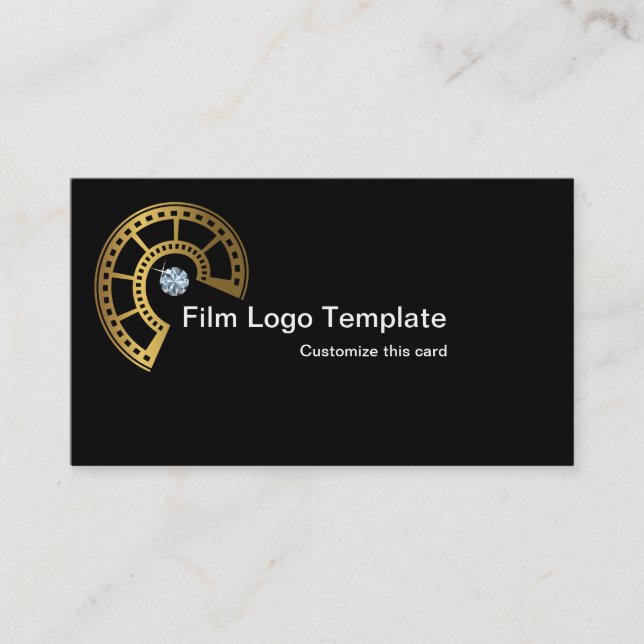 Tarjeta De Visita Film Business Card Design Metallic Gold Film Strip (Anverso)