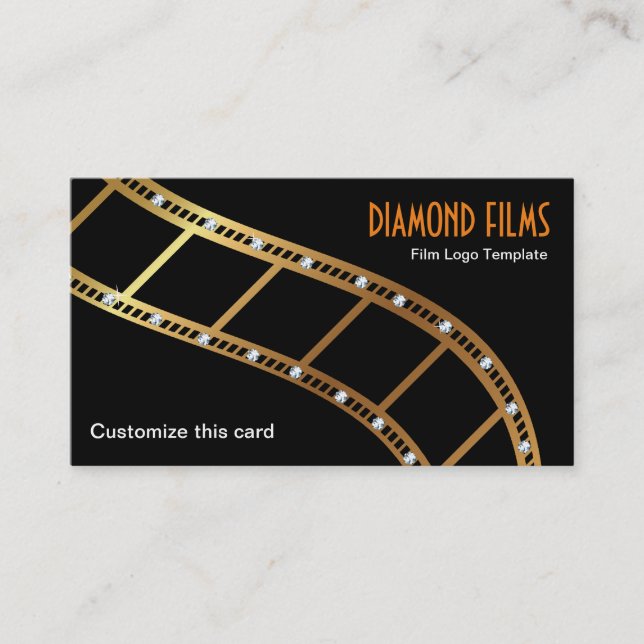Tarjeta De Visita Film Business Card Design Metallic Gold Strip (Anverso)