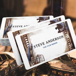 Tarjeta De Visita Filmando a un director de cine de negocios fotógra