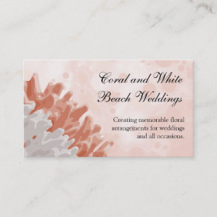 Tarjeta De Visita Filón coralino y blanco