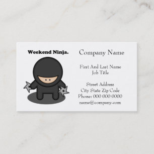 Tarjeta De Visita Fin de semana Ninja Divertido Personalizado de Jap