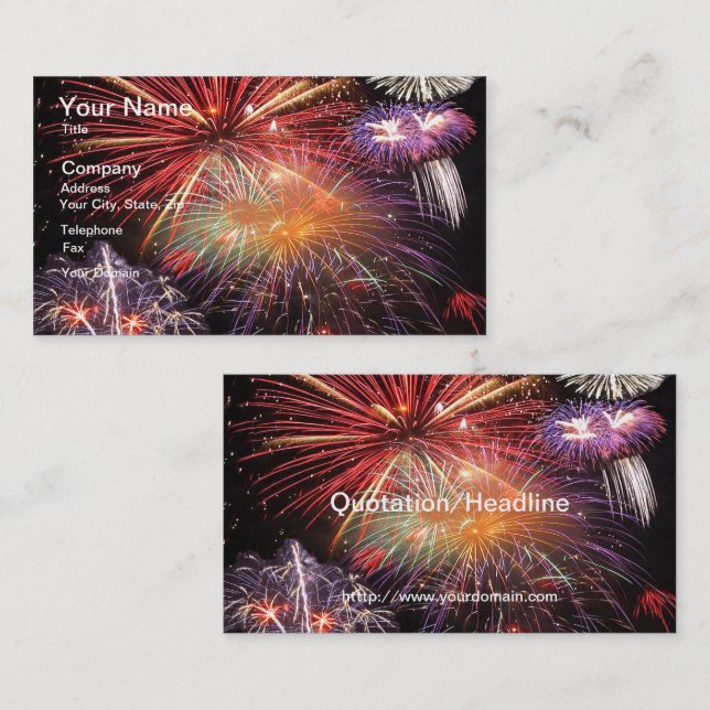Tarjeta De Visita Final de fuegos artificiales (Anverso / Reverso)