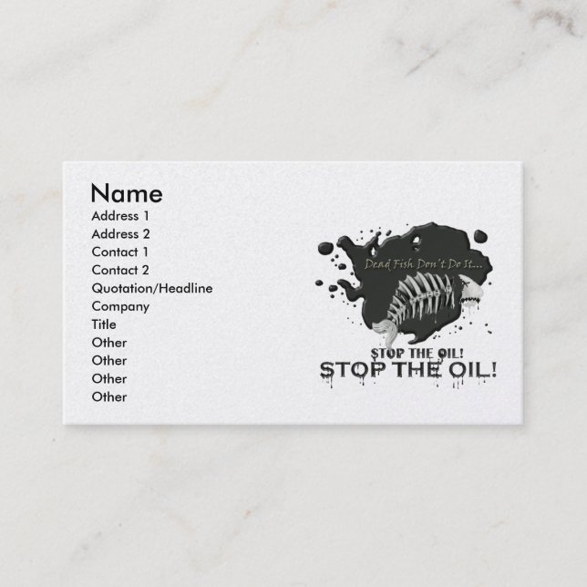 Tarjeta De Visita FINALFISHY2, Nombre, Dirección 1, Dirección 2, Con (Anverso)