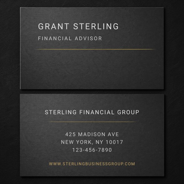 Tarjeta De Visita Financial Advisor Black Professional  (Subido por el creador)
