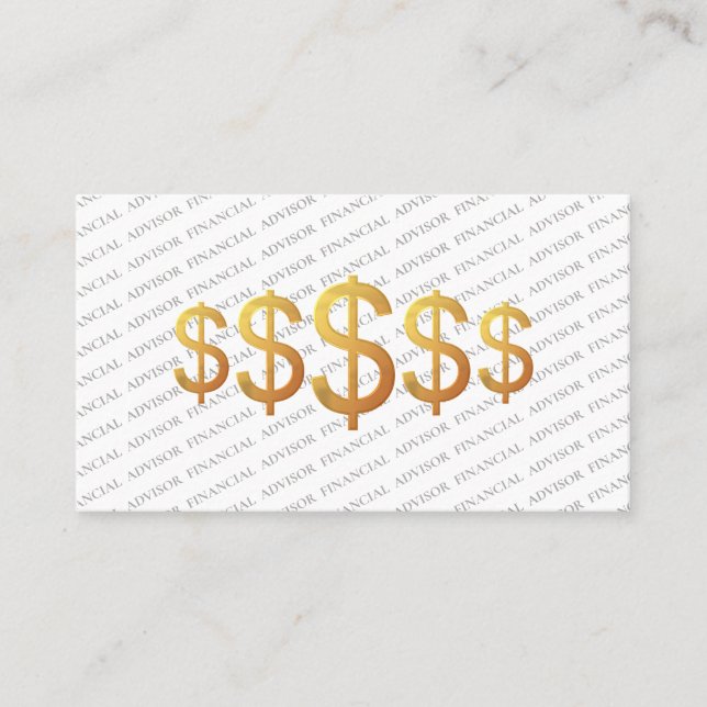 Tarjeta De Visita Financial Advisor Dollar Symbol Money Management (Anverso)