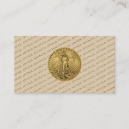 Tarjeta De Visita Financial Advisor Gold Coin Money Management Pro