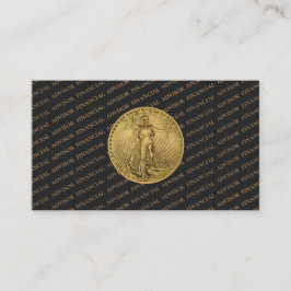 Tarjeta De Visita Financial Advisor Gold Coin Wealth Management Pro