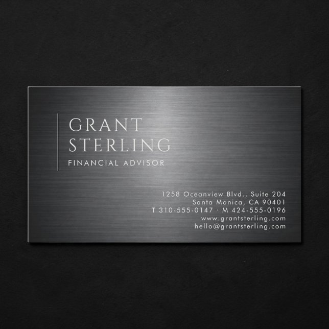 Tarjeta De Visita Financial Advisor Metallic Professional (Subido por el creador)