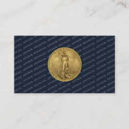 Tarjeta De Visita Financial Advisor Money Management Pro Gold Coin