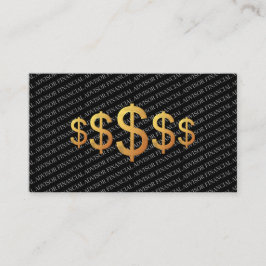 Tarjeta De Visita Financial Advisor Money Wealth Management Gold