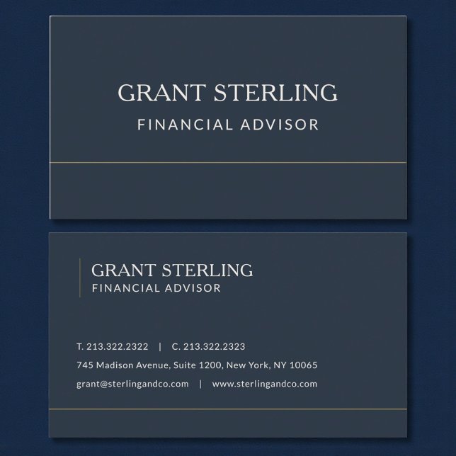 Tarjeta De Visita Financial Advisor Navy Blue Professional (Subido por el creador)