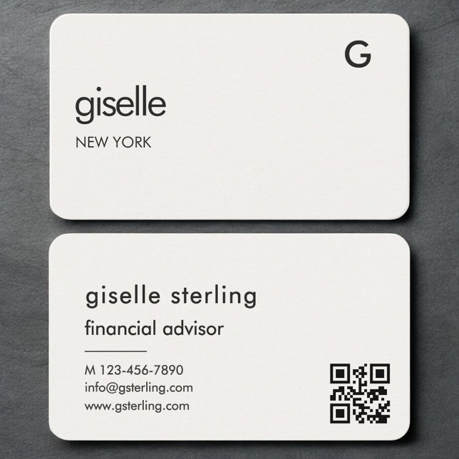 Tarjeta De Visita Financial Advisor Neutral QR Code (Subido por el creador)