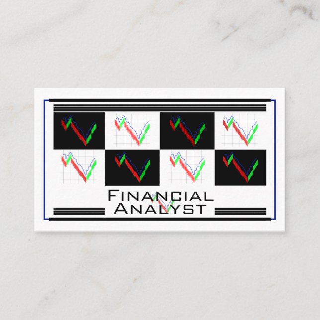 Tarjeta De Visita Financial Analyst Money Strategy Management White  (Anverso)