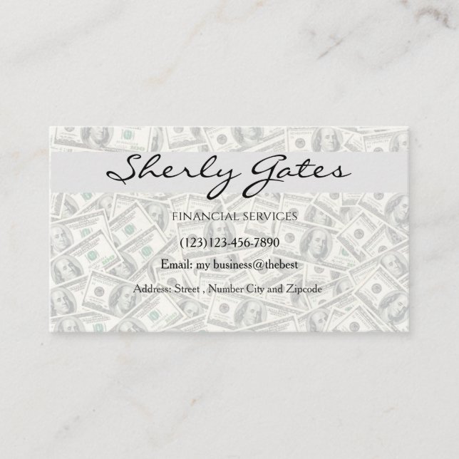 Tarjeta De Visita financial services editable card (Anverso)