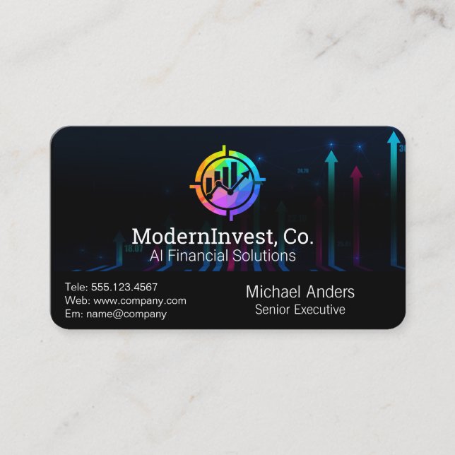 Tarjeta De Visita Financial Tech | AI | Growth Chart (Anverso)