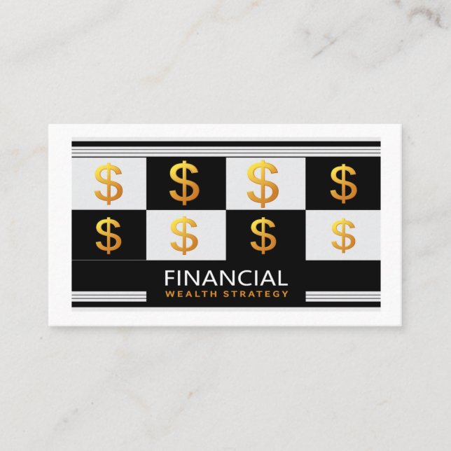 Tarjeta De Visita Financial Wealth Management Money Advisor Strategy (Anverso)