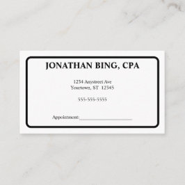 Tarjeta De Visita Finanzas contables Minimalistas en blanco y negro