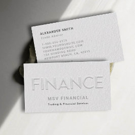 Tarjeta De Visita Finanzas Falsas Grabados en relieve Profesionales 