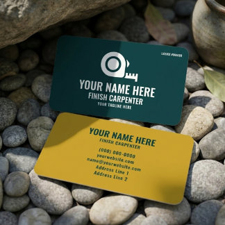 Tarjeta De Visita Finish Carpenter Elite Woodworking Forest Green