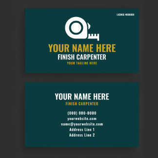Tarjeta De Visita Finish Carpenter Professional Forest Green & Gold