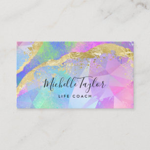Tarjeta De Visita fino holográfico iridiscente opal stone elegante