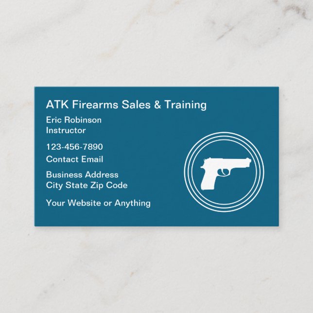 Tarjeta De Visita Firearms Range And Safety Training (Anverso)