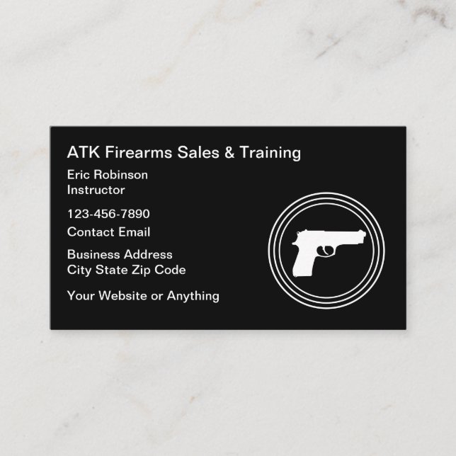 Tarjeta De Visita Firearms Range And Safety Training (Anverso)