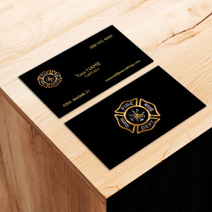 Tarjeta De Visita Firefighter Gold