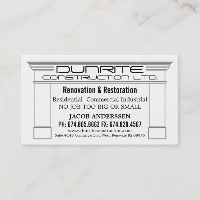 Tarjeta De Visita Fireplace Mantle Construction Reno Company (Anverso)