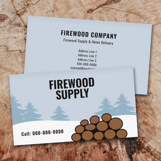 Tarjeta De Visita Firewood Supply & Home Delivery (Firewood Supply & Home Delivery Business Card)