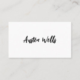 Tarjeta De Visita Firma blanca moderna Marca de guión Nombre Busin