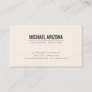 Tarjeta De Visita Firma crema Minimalista simple llanura