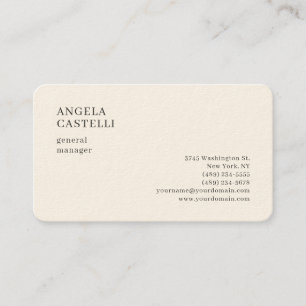 Tarjeta De Visita Firma crema moda moderna estilo planicie Minimalis