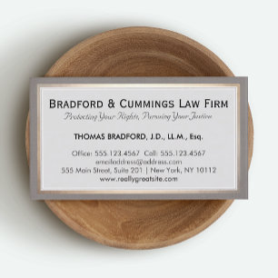 Tarjeta De Visita Firma de Abogados Tradicional
