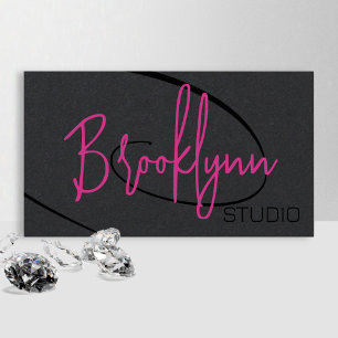 Tarjeta De Visita Firma de Caligrafía Estudio de Cabello Profesional