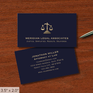 Tarjeta De Visita Firma de Derecho Simple Mínima