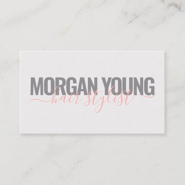 Tarjeta De Visita Firma de escritura de estilo de cabello de coral g (Anverso)