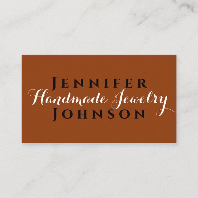 Tarjeta De Visita Firma de escritura de joyas hecha a mano de pampas (Anverso)