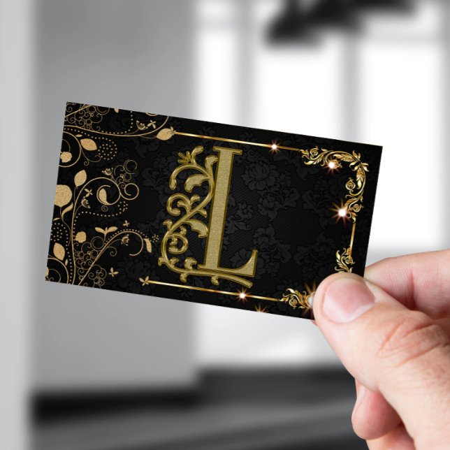 Tarjeta De Visita Firma de estilo de pelo chic negro moderno (Subido por el creador)