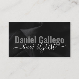 Tarjeta De Visita Firma de guión de estilo de pelo de moda negra de