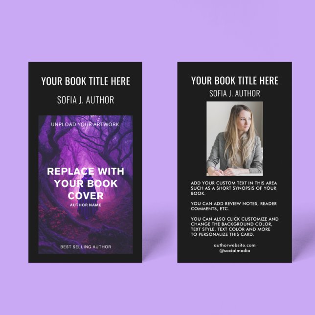 Tarjeta De Visita Firma de libro Lanzando foto del autor del escrito (Subido por el creador)